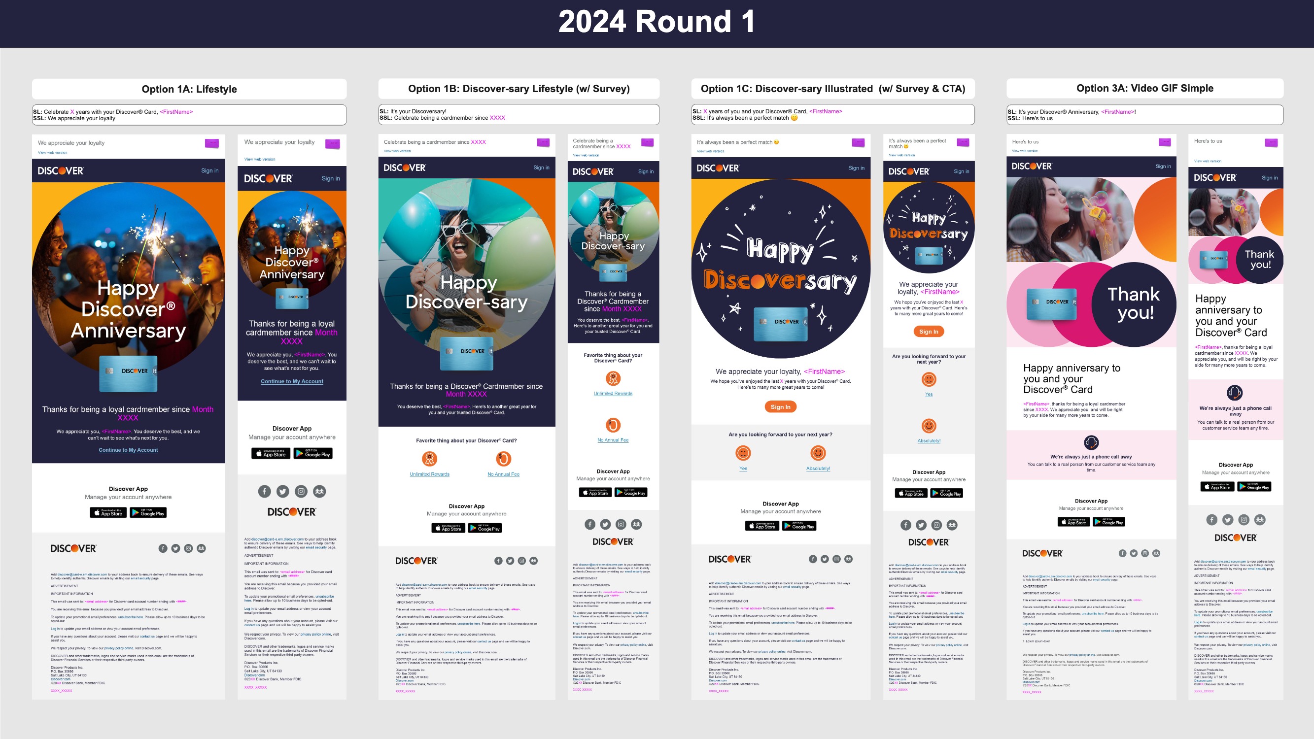 2024 Round 1: Initial anniversary email explorations